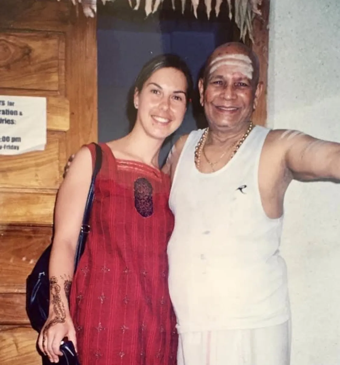 Amanda with Pattabhi Jois